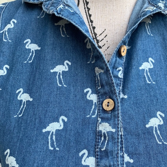 Flamingo denim dress SMALL - Picture 6 of 7